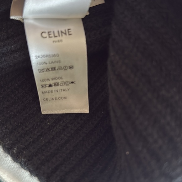Celine Logo Knit Beanie in Black - Picture 4 of 7